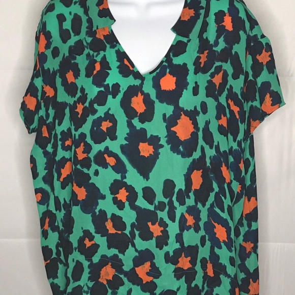 CAbi Rita Animal Print Oversized Blouse XXS  #5023 - Picture 2 of 4